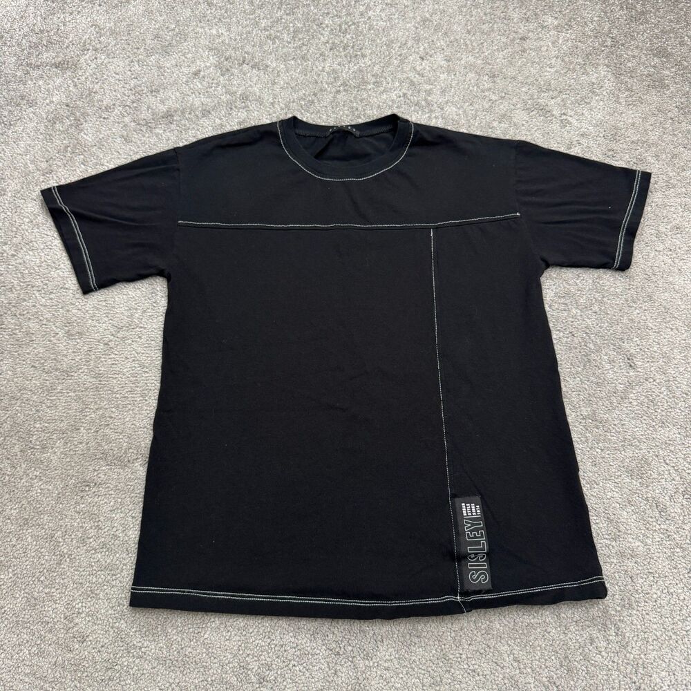 Sisley Cotton T-Shirt Boys 3Xl 13-14 Years Black Short Sleeve Crew Cotton Tee